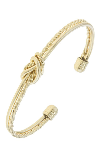 Knotted rope cuff bracelet
