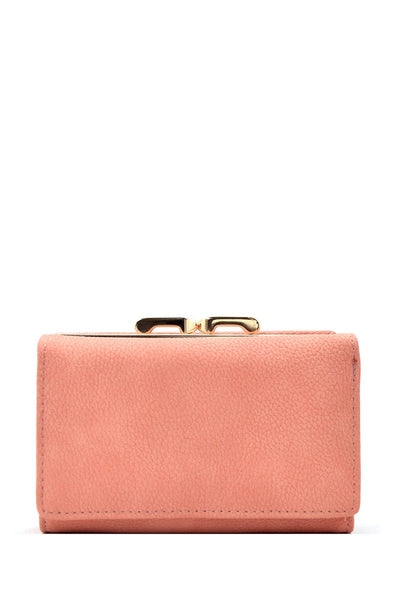 Tri-fold kiss lock combo half size wallet