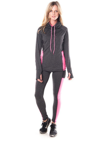 Ladies fashion plus size active sport yoga / zumba 2 pcs set with pull over jacket & leggings outfit