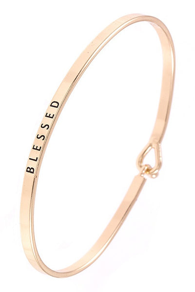 Blessed wire brass bangle bracelet