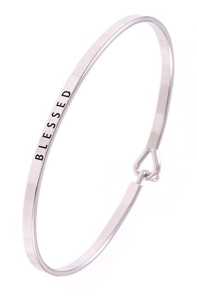 Blessed wire brass bangle bracelet