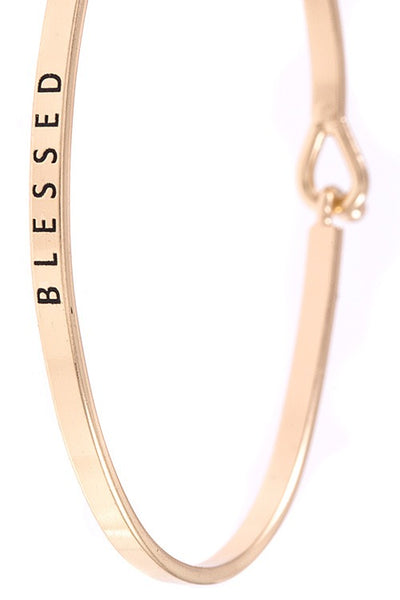 Blessed wire brass bangle bracelet