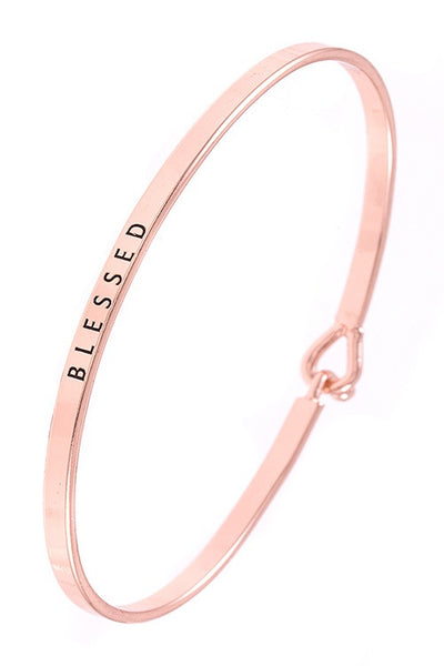 Blessed wire brass bangle bracelet