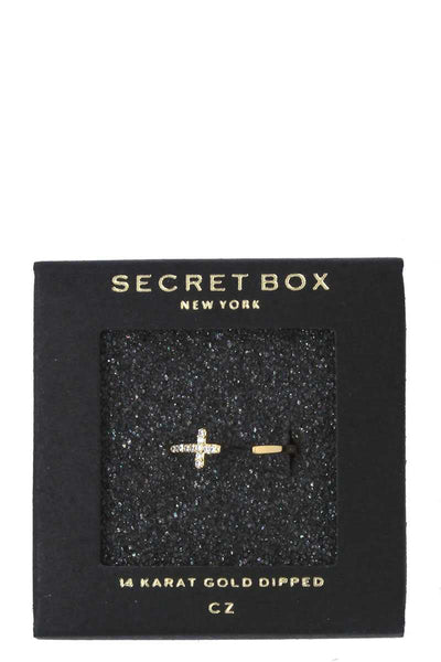 Cross rhinestone ring
