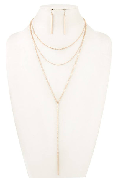 Mix layered chain necklace set
