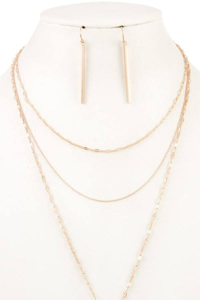 Mix layered chain necklace set