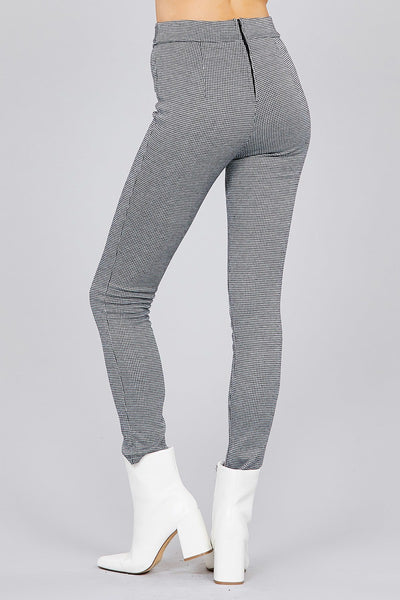 High waist self bow tie jacquard long pants