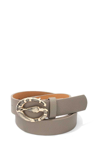 Snake Buckle Pu Leather Belt