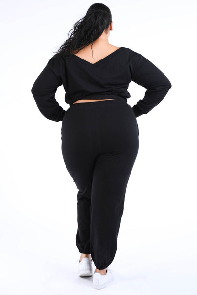 Casual Crop Jogger Set