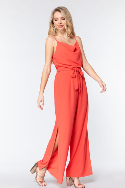 Cowl Neck Cami Woven Jumpsuit