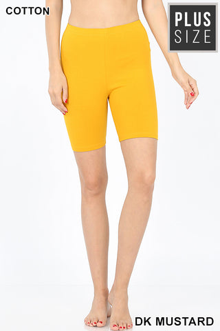 Dark Mustard Yellow Biker Shorts